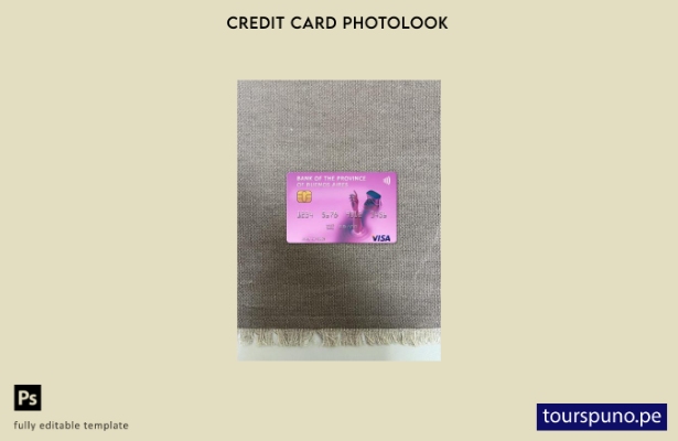 listo para imprimir plantilla frontal de aspecto fotográfico de tarjeta visa  12